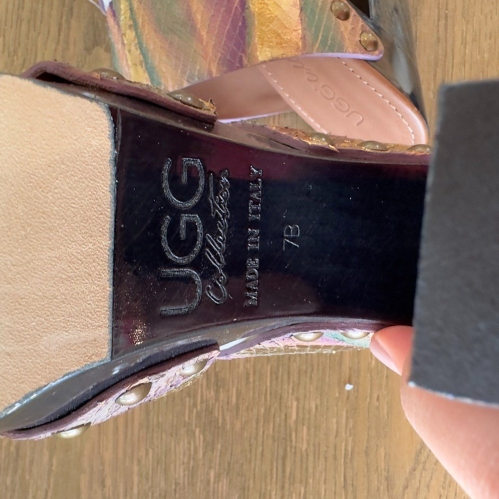 NWOB 🪩 UGG Premium Amadora Disco Platform Clog Mules-Made In Italy-Rare-Sz 7B - Picture 11 of 16